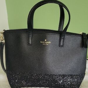 Kate Spade Black Satchel with Glitter Accent